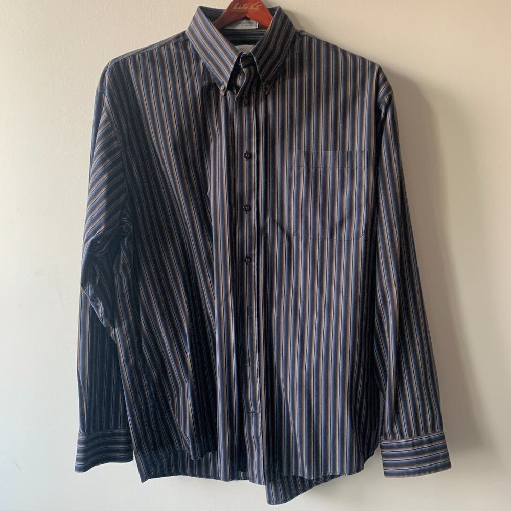 ENRO Shirt Men's TALL XLT Striped Long Sleeve Pure‎ Cotton